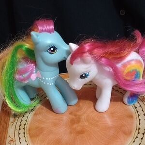 Blue and White Pony Doll Set with Accessories